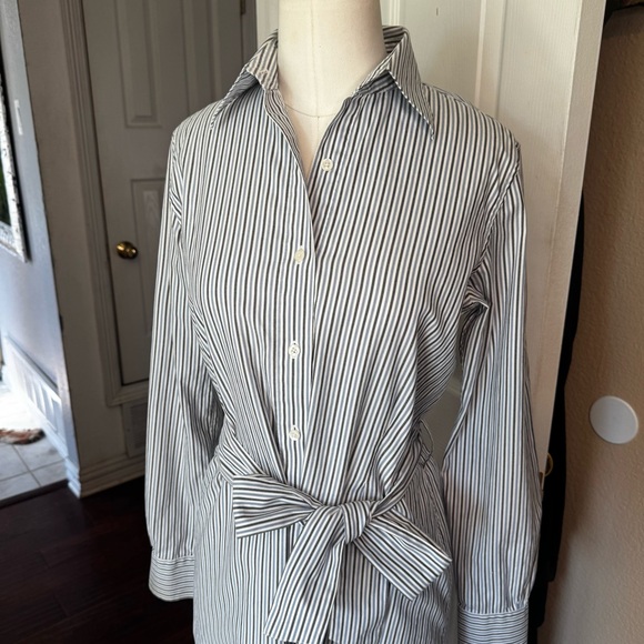 Brooks Brothers Blue and White Striped Shirt Dress - Picture 5 of 11